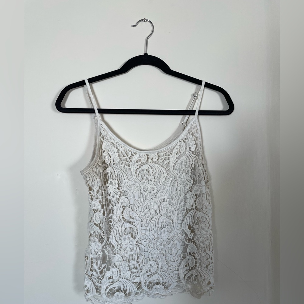 Lacy Cream Spaghetti Strap Top